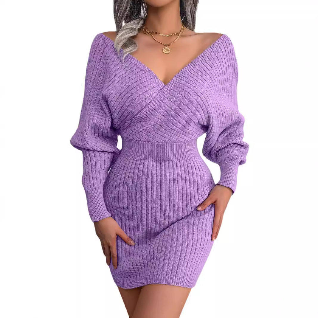 Womens Bodycon Batwing Sleeve Dress